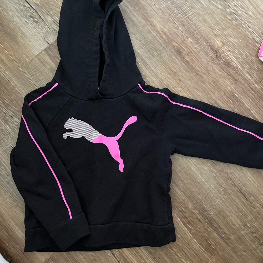 Puma Kids Black and Pink Hoodie
